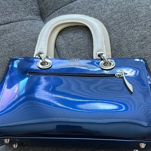 Beijo Blue and Cream Satchel Bag - Picture 4 of 8